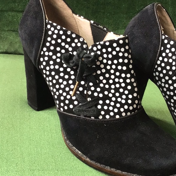 FarylRobin Black and White Polka Dot Sued Ankle Boot - Picture 8 of 8